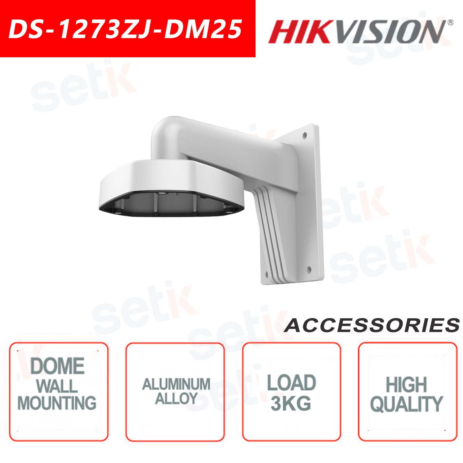 Apto para domo Hikvision DS-1273ZJ-DM25-M1 Apto para uso en Soporte de pared