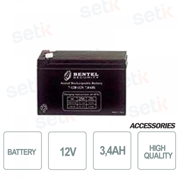 Batterie pour centrales d'alarme 12V 3,4AH - Bentel