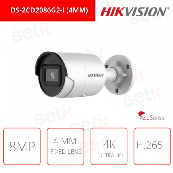 Caméra IP POE Hikvision 4K Ultra HD 8MP DS-2CD2086G2-I (4mm)