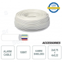 Skein of 100 meters shielded alarm cable 6 wires 4 + 2 2x0 75 4x0 22 for installation and security systems