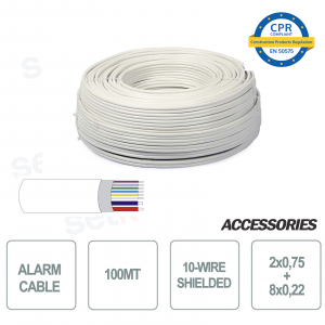 100 meters skein 10-wire shielded alarm cable 8 + 2 2x0 75 8x0 22 for installation and security systems
