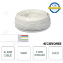 Skein of 100 meters 6-wire 6x0 22 shielded alarm cable for installation and security systems