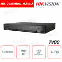 DVR Hikvision 8 Canali 8MP 4K ULTRA HD + HDD 2TB Audio Rilevamento Facciale