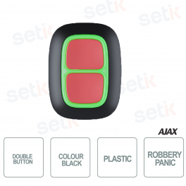 Ajax DoubleButton Jeweller Black: Wireless Anti-Robbery Device with Advanced Security and 5-Year Battery Life