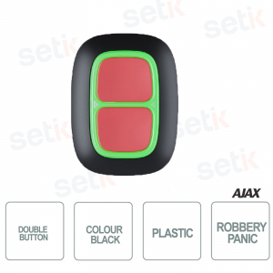 Ajax DoubleButton Jeweller Nero: Dispositivo Antirapina Wireless con Sicurezza Avanzata e Autonomia 5 Anni