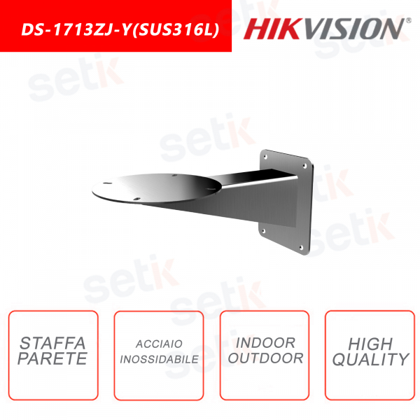 Soporte de montaje en pared de acero inoxidable - Interior y exterior - Hikvision DS-1713ZJ-Y (SUS316L)