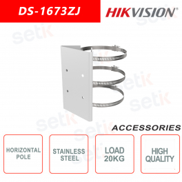 Horizontal pole mount bracket for stainless steel cameras - Hikvision