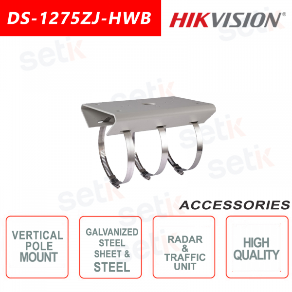 Support de montage vertical pour radar et unités de trafic en tôle d'acier galvanisé - Hikvision