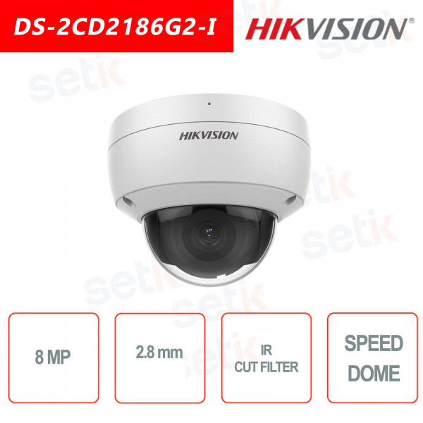 Cámara domo fija Hikvison AcuSense 8 MP Speed Dome