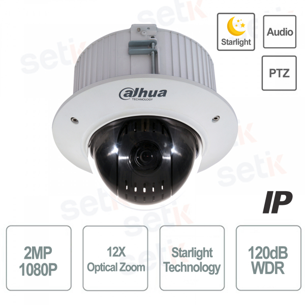 Cámara Dahua IP PoE 2MP 12x Starlight PTZ Domo motorizada