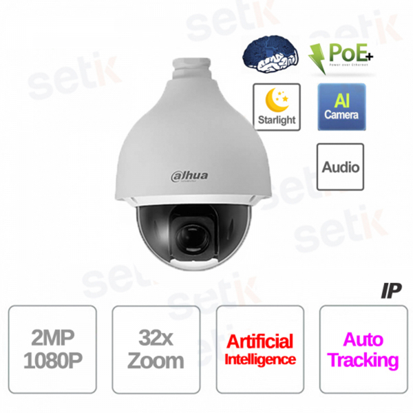 AI Outdoor PoE IP Camera 2MP 32X PTZ Speed Dome Motorized WDR