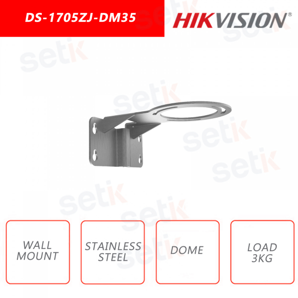 Staffa montaggio a parete in acciaio inossidabile per telecamere Dome - Hikvision