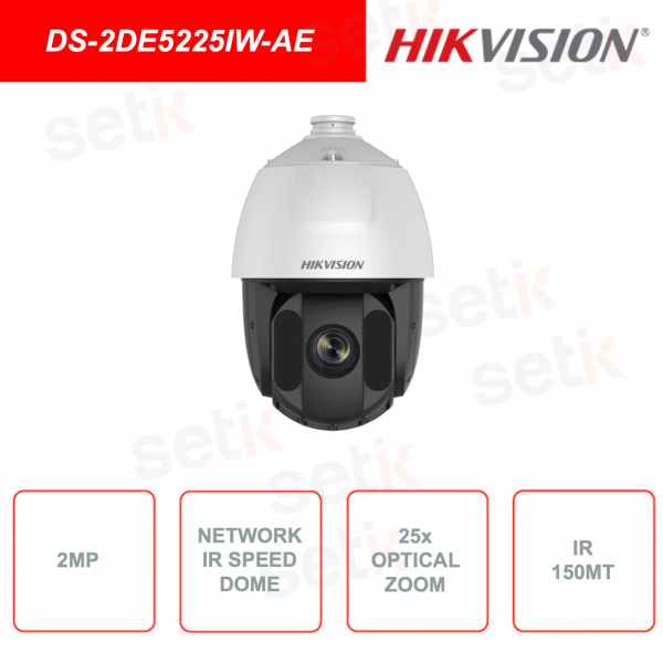 Cámara domo PTZ de velocidad IR de red HIKVISION DS-2DE5225IW-AE 2M CMOS 1 / 2.8