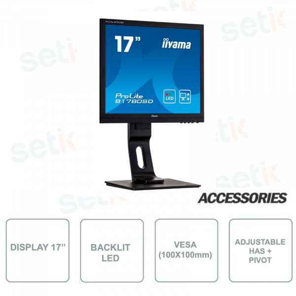 17 Inch Monitor IIYAMA ProLite B1780SD-B1 - LED Backlight 1280x1024 5: 4 - Black Color