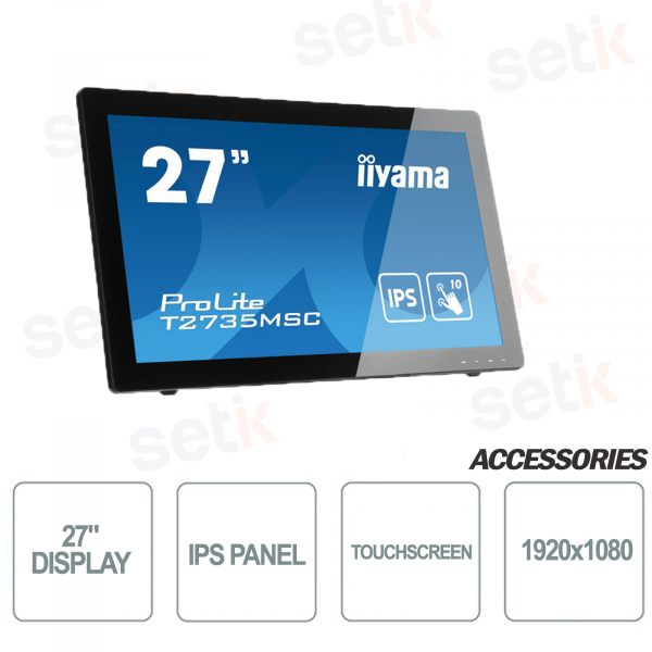 Monitor Prolite 27" LED  Touchscreen Tecnologia Tattile Pannello IPS IIYAMA