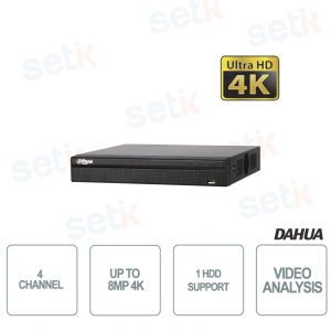 4-channel IP NVR 4K H265 4MP - DAHUA