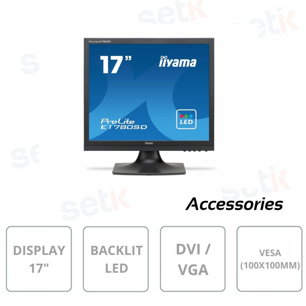 IIYAMA ProLite E1780SD-B1 Moniteur 17 pouces pour systèmes de vidéosurveillance