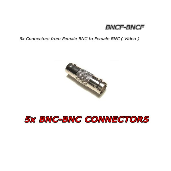 5X Connettori BNC Femmina a BNC Femmina