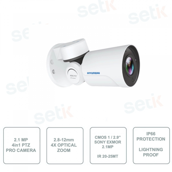 HYUNDAY HYU-454N Bullet Camera - 4in1 - 4x optischer 2,8-12 mm Zoom mit Autofokus - Für den Außenbereich