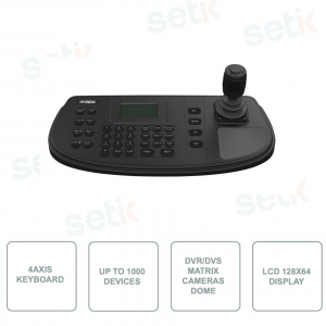 HYU-195N Tastiera 4AXIS Keyboard - Controllo DVR/DVS, Matrice, Camere e Dome - Schermo 128x64 - 16 Account utente