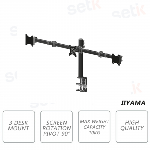 Braccio da tavolo per tre schermi piatti fino ai 27'' - IIYAMA