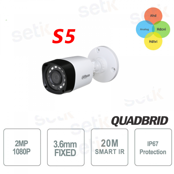 Außenkamera Version S5 HD CVI 2MP 4in1 3,6 mm IR Dahua