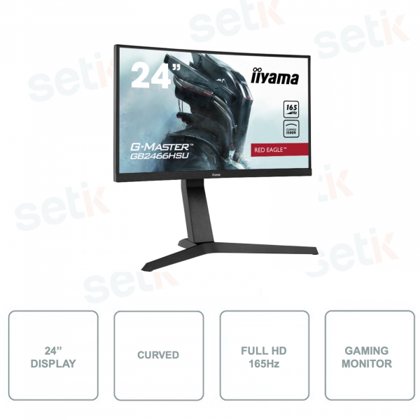 Monitor da Gaming IIYAMA GB2466HSU-B1 - Design Curvo - 1080p FullHD - 165Hz - VA LED - 24 Pollici