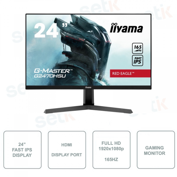 Monitor para juegos IIYAMA G2470HSU-B1 - FullHD 1080p - IPS rápido - FreeSync - 8ms - 165hz
