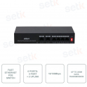PFS3006-4ET-36 - DAHUA - Switch Fast Ethernet de 6 Puertos - 4 Puertos PoE + 2 Puertos Uplink - 10/100Mbps