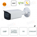 Onvif PoE IVS 8MP Caméra Bullet IP Motorisée Starlight Dual Stream - Dahua