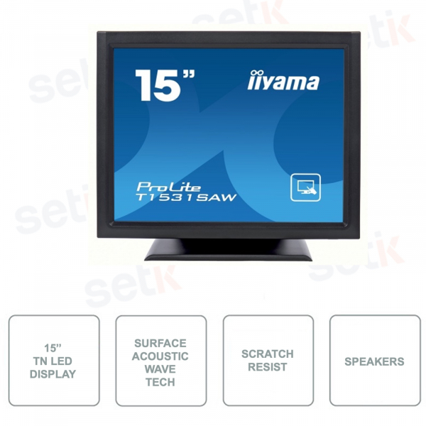 T1531SAW-B5 - IIYAMA - Touchescreen Monitor - 15 Inch TN LED - Surface Acoustic Wave - Anti-scratch