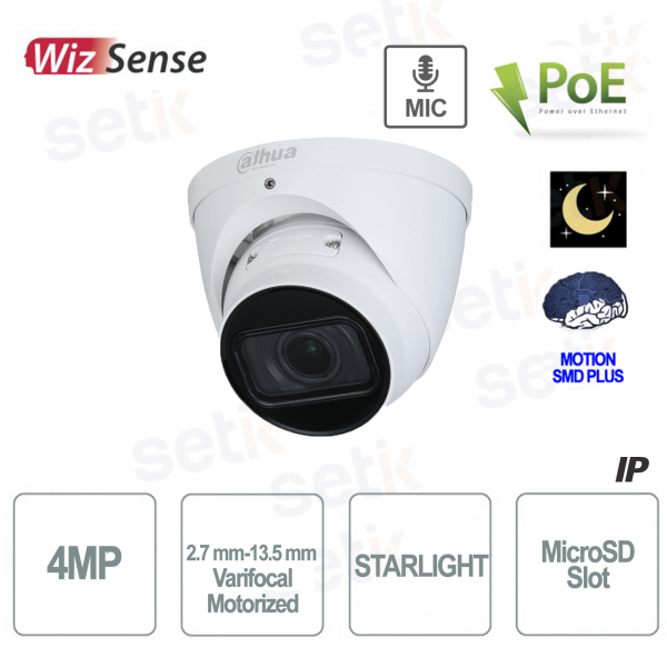 4MP Starlight Motorisierte AI IP-Kamera WDR Audio PoE - Dahua