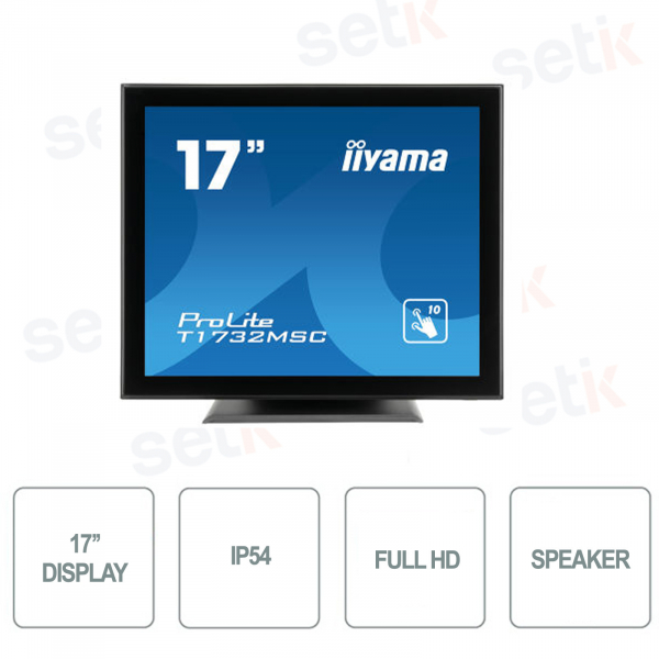 Full HD 17 Inch Monitor IIYAMA 5ms Speakers Touchscreen IP