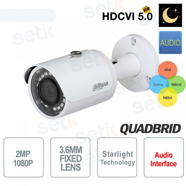 Caméra Dahua Audio 4in1 Starlight 2MP 3,6 mm