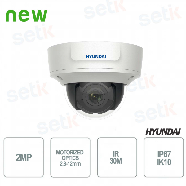 Caméra d'extérieur à dôme fixe IP 2MP IR 30M - Hyundai