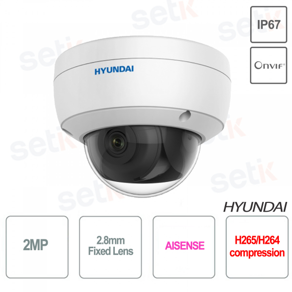 Hyundai Aisense 2MP Full HD Dome Objectif Fixe 2.8mm IP IR30