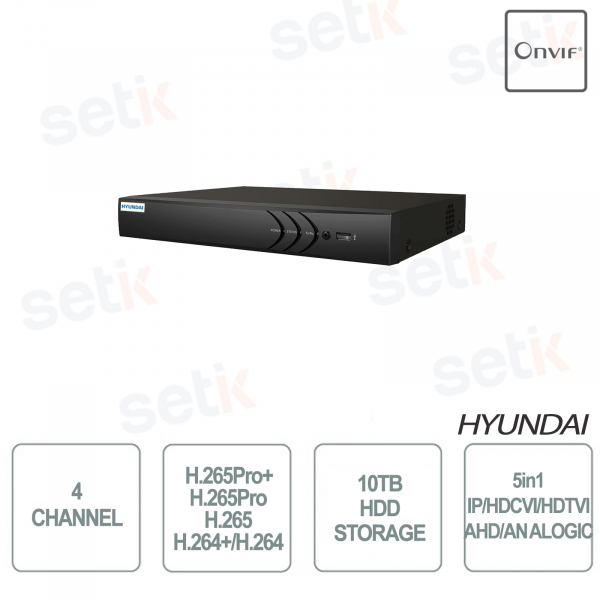 ZVR 5IN1 4 CANAUX + 1IP ONVIF 1HDD HYUNDAI