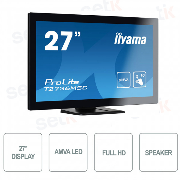 IPS MONITOR PROLITE 27 INCH FULL-HD TOUCH 10 POINTS SPEAKERS - IIYAMA