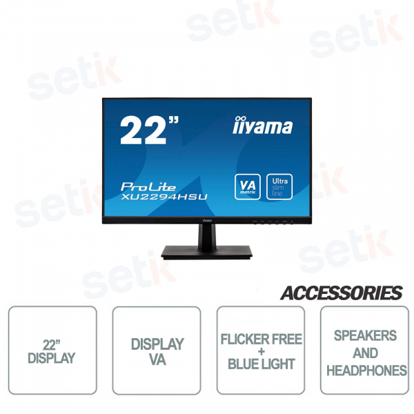 Monitor IIYAMA ProLite 22" - FULL HD VA - Speakers - ACR