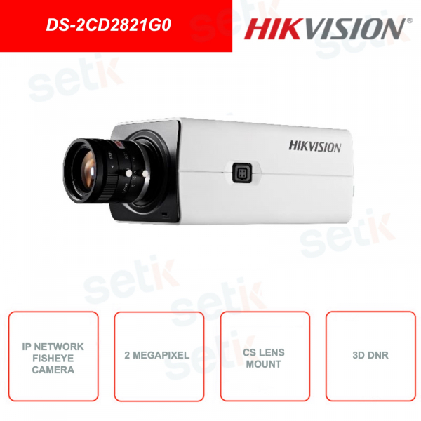 DS-2CD2821G0 - Hikvision - 2MP Box Network Camera - FullHD 2MP - Audio - Allarme - CS Lens Mount
