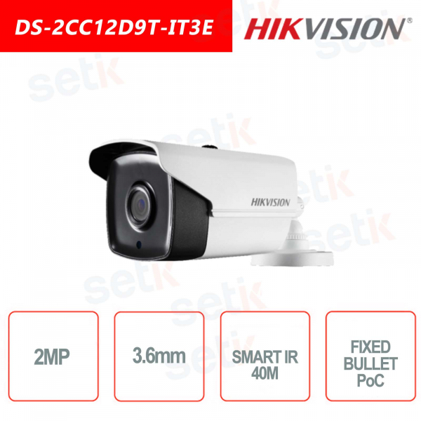 Caméra fixe Hikvison Bullet PoC 2 MP - IR 40 - IP67