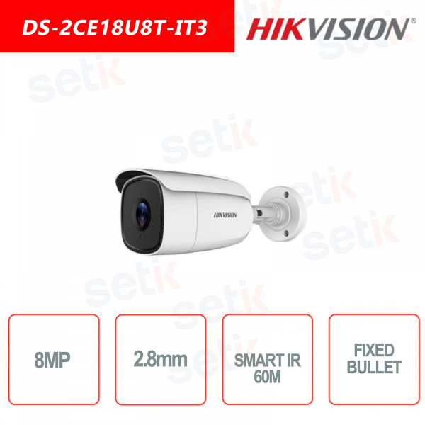 Caméra Bullet Fixe Hikvision 8MP 4k - IR 60M - ICR