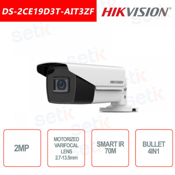 Cámara Bullet Hikvision Ultra-Low Light 2MP 4in1-IR 70M