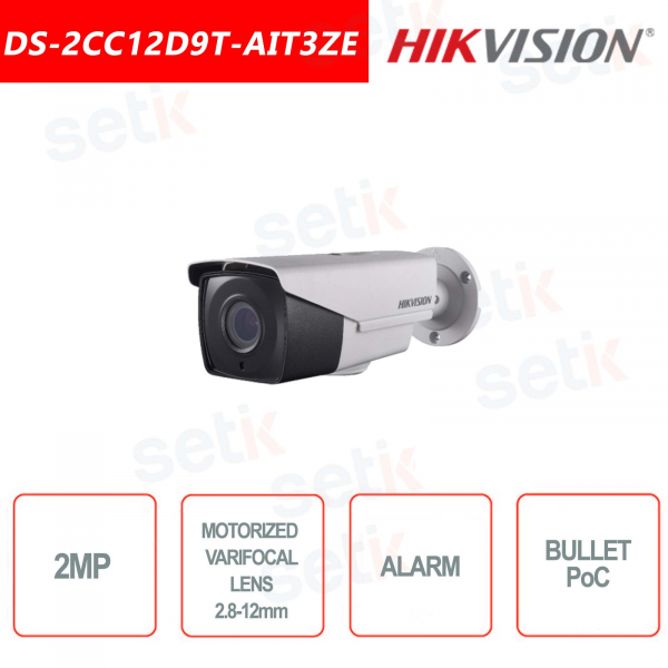 Cámara Bullet Hikvision 2MP PoC - IR 40M - ALARMA