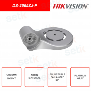 DS-2665ZJ-P - HIKVISION - Soporte de columna - Ángulo de ajuste PAN 60 ° - Aleación de aluminio ADC12 - Plástico