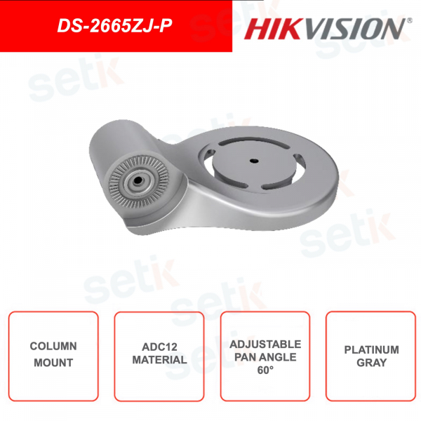 DS-2665ZJ-P - HIKVISION - Support de colonne - Angle de réglage PAN 60 ° - Alliage d'aluminium ADC12 - Plastique
