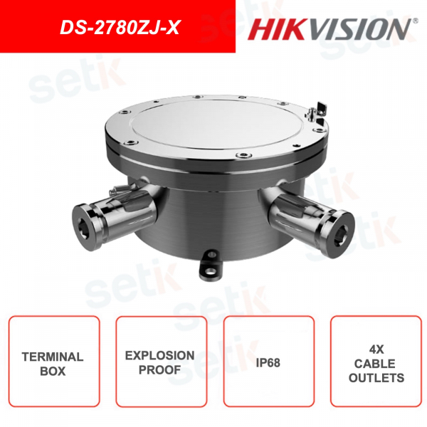 HIKVISION - DS-2780ZJ-X - Explosion Proof Terminal Box - 4 Wiring Holes - IP68 - 304 Stainless Steel