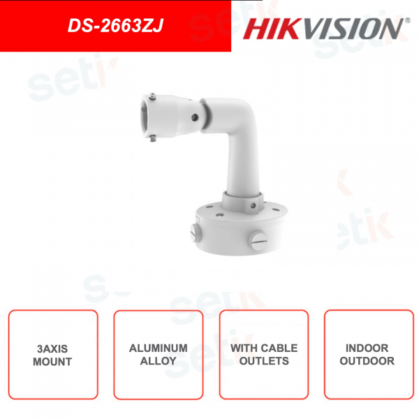 HIKVISION - DS-2663ZJ - Staffa di Montaggio 3AXIS - In lega di alluminio - Per esterno e per interno