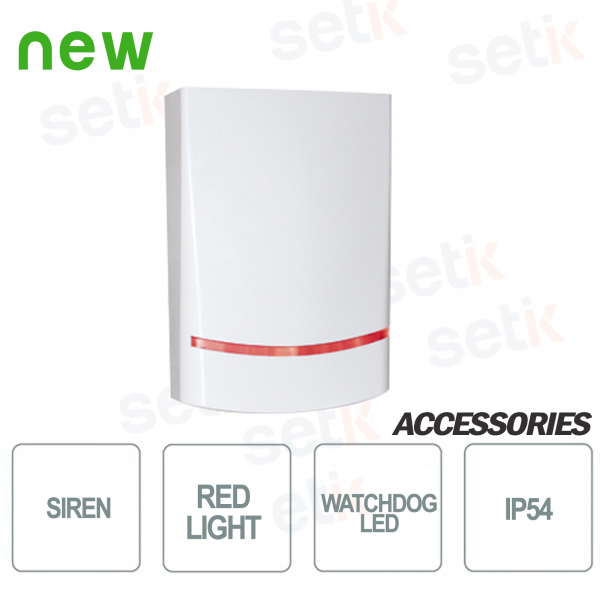 AMC outdoor siren 100dB sound power - Red LED flashing light - Blade 02 AMC
