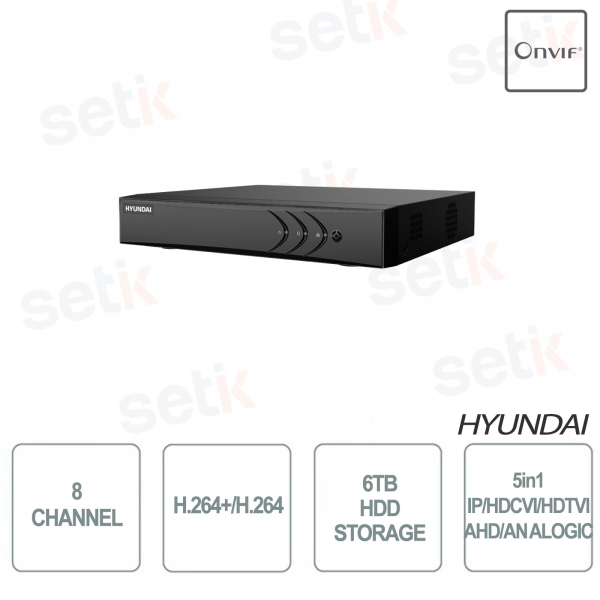 ZVR 5IN1 8 CANAUX + 2IP ONVIF 1HDD HYUNDAI
